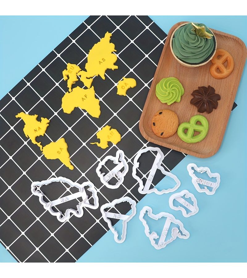 7 Pcs World Map Cookie Cutters Seven Continents Decorating Tools - Image 5