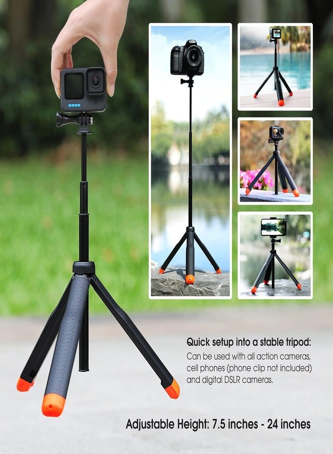 SOONSUN 4-in-1 Floating Selfie Stick for GoPro Hero 11, 10, 9, 8, 7, 6, 5, 4, 3, Max, Fusion, Session, DJI OSMO, AKASO, Insta360 - Use as Floating Handle, Extendable Monopod, Hand Grip, Tripod Stand - Image 4
