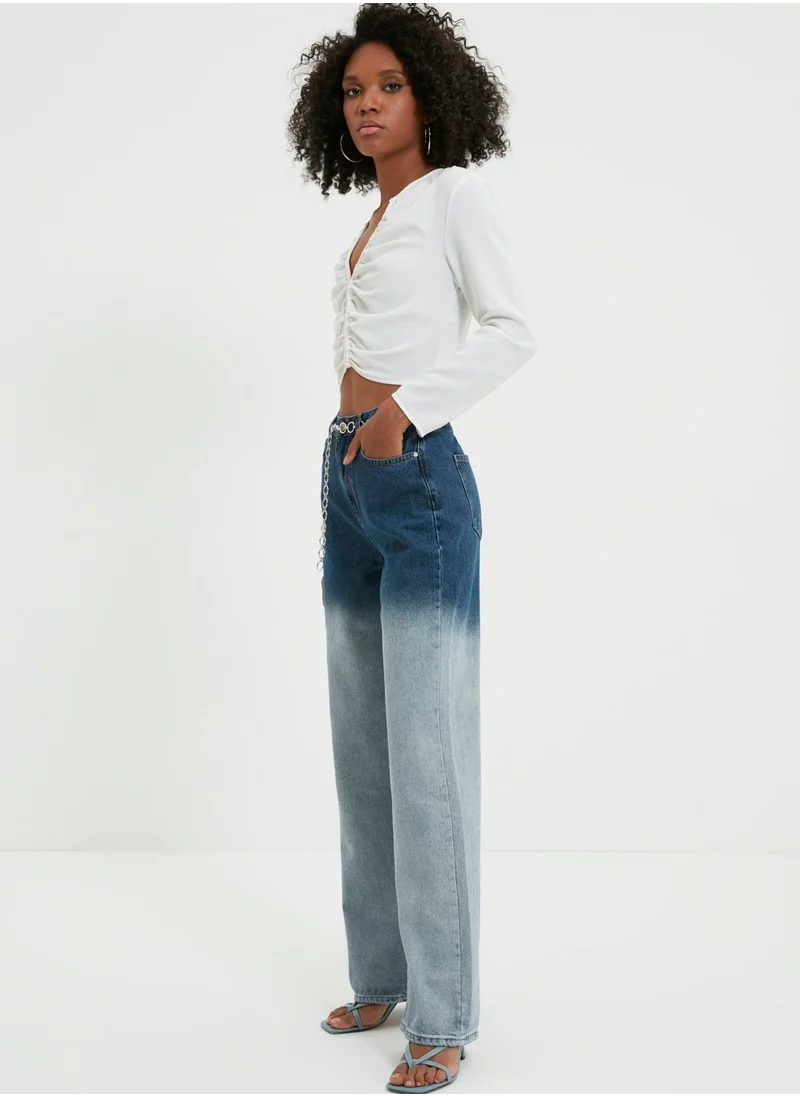 trendyol High Waist Straight Jeans