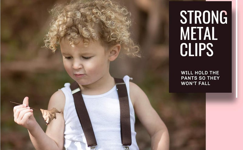 Trilece حمالات بنطلون للأطفال الأولاد - قابلة للتعديل مع ظهر Y مرن ومشابك قوية - ألوان صلبة متنوعة - Image 5