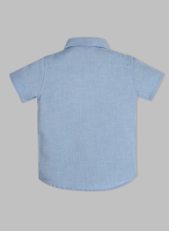 Infinity Kids Blue Cotton Short Sleeves Shirt - Image 3
