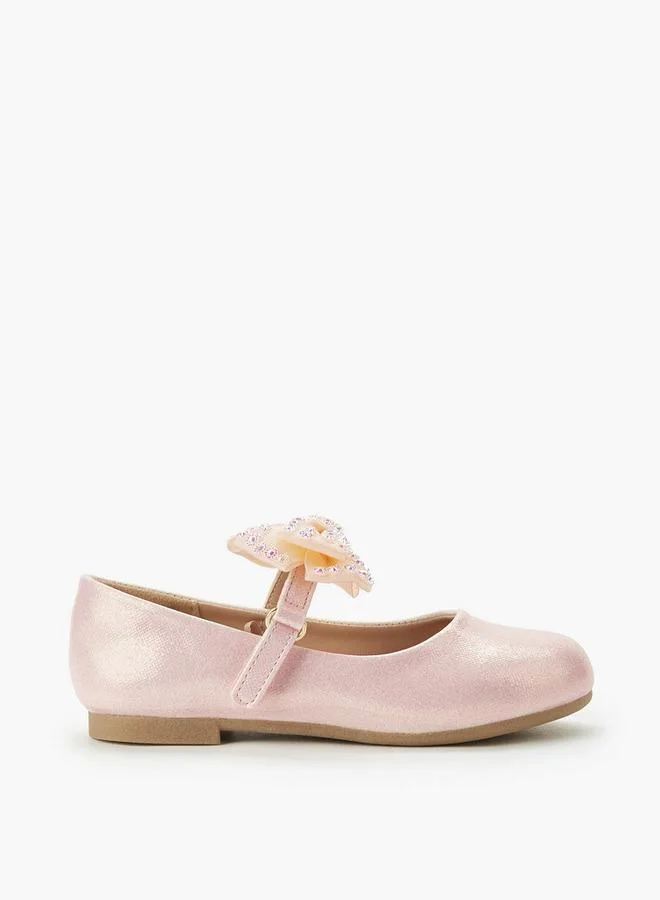 JUNIORS Girls Hook And Loop Ballerina Shoes