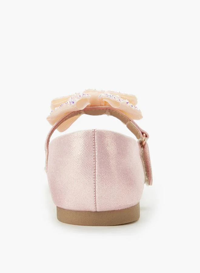 JUNIORS Girls Hook And Loop Ballerina Shoes