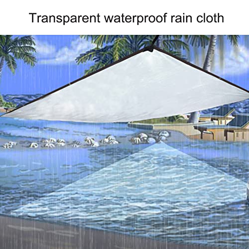 2FY2SW Lrnn Clear Waterproof Tarps Outdoor 3 x 10 Feet Transparent Tarpaulin Plastic Rainproof Tarp Cover with Grommets for Garden Furniture Cars Opening Storage - Image 4