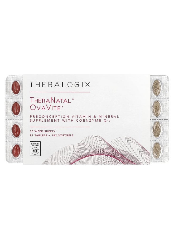 Theralogix Theralogix, TheraNatal, OvaVite, 91 Tablets + 182 Softgels  - Image 1