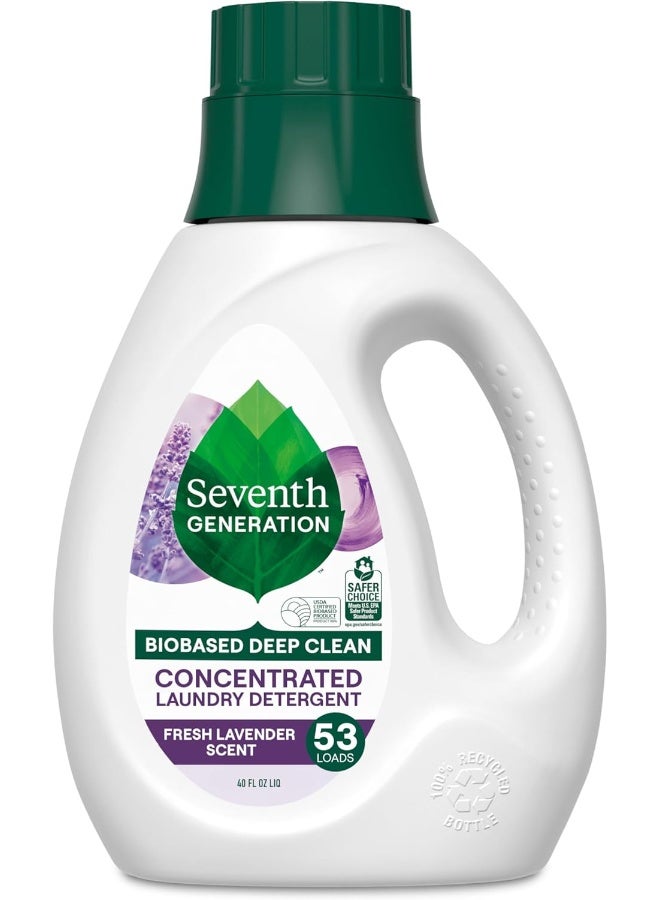 Seventh Generation Concentrated Laundry Detergent, Fresh Lavender scent, 40 oz (53 Loads) - Image 1