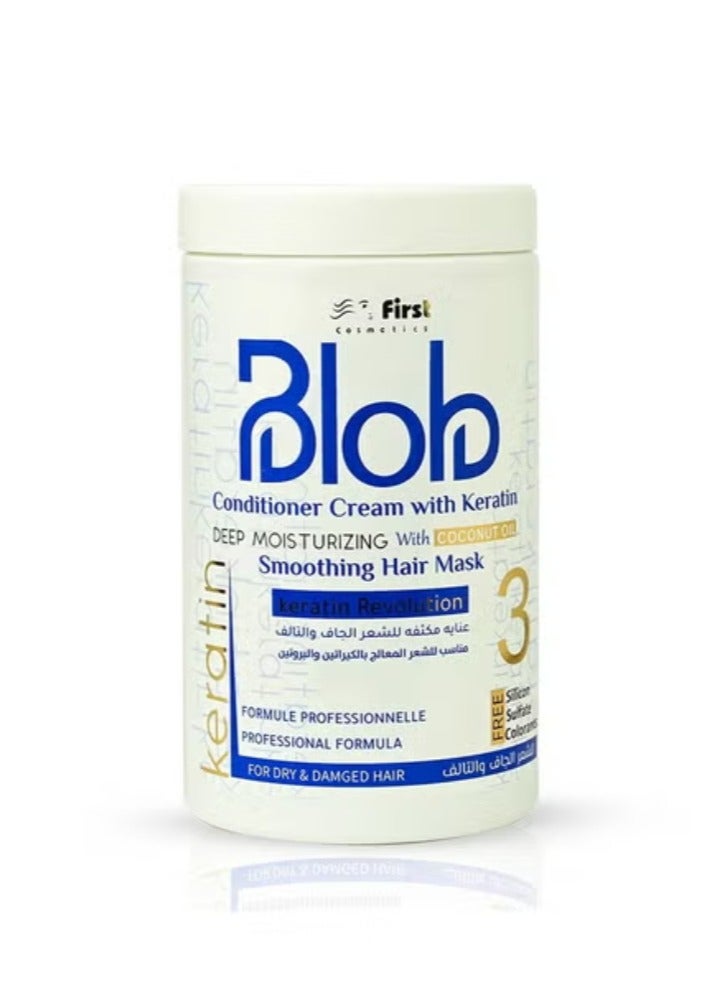 Blob Conditioner Cream With Keratin With Coconut Oil Smoothing Hair Mask  -1000 Ml