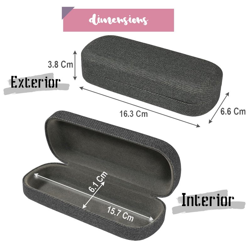 STYZERE Pack of 2 Unisex Hard Shell Protective Case for Eyewear Spectacles Eyeglasses - Image 5