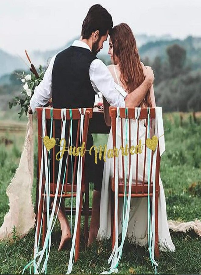 Oarkive Just Married Banner - Congratulations Sign for Wedding Reception & Decor, Outdoor & Car Decorations - Image 5