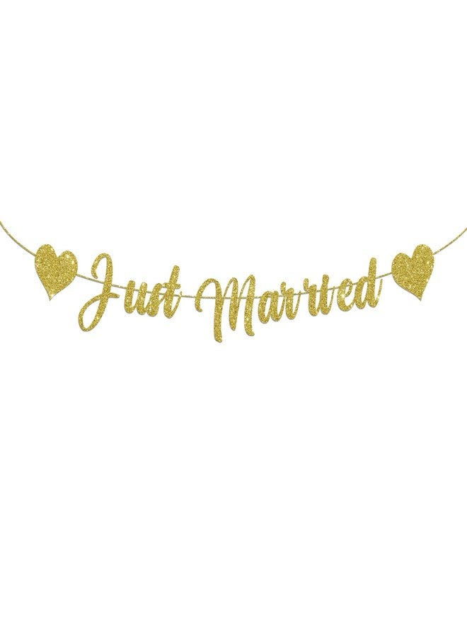 Oarkive Just Married Banner - Congratulations Sign for Wedding Reception & Decor, Outdoor & Car Decorations - Image 1