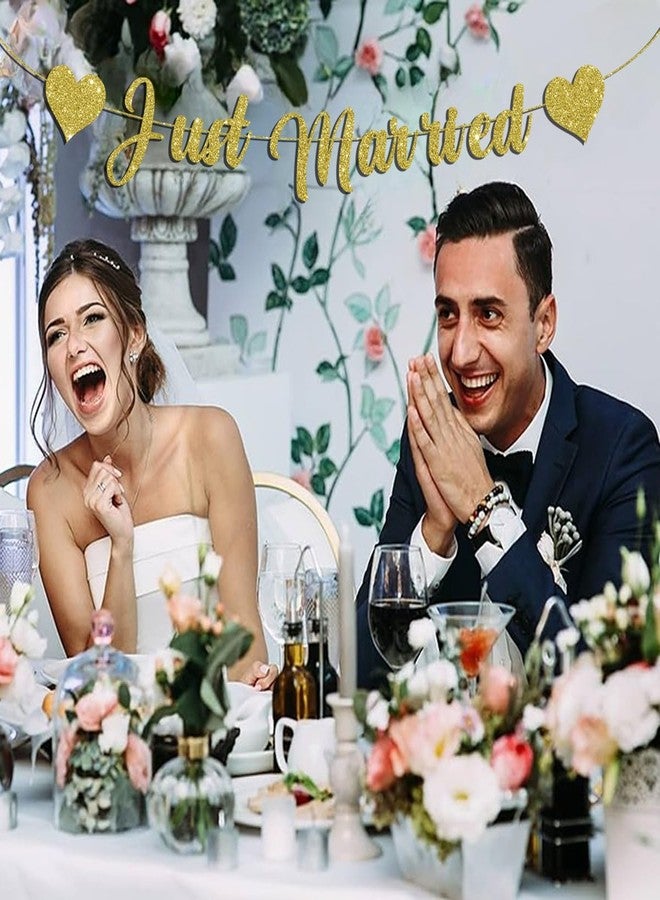 Oarkive Just Married Banner - Congratulations Sign for Wedding Reception & Decor, Outdoor & Car Decorations - Image 4