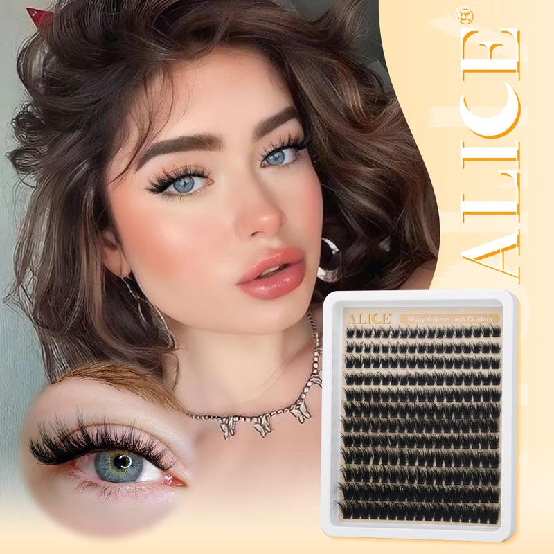 ALICE Lash Clusters Wispy Cluster Eyelash Extensions 204pcs 10-18mm Volume Individual Lashes 10-18mm Waterproof Natural Lash Extensions DIY Cluster Lashes DIY at Home - Image 5