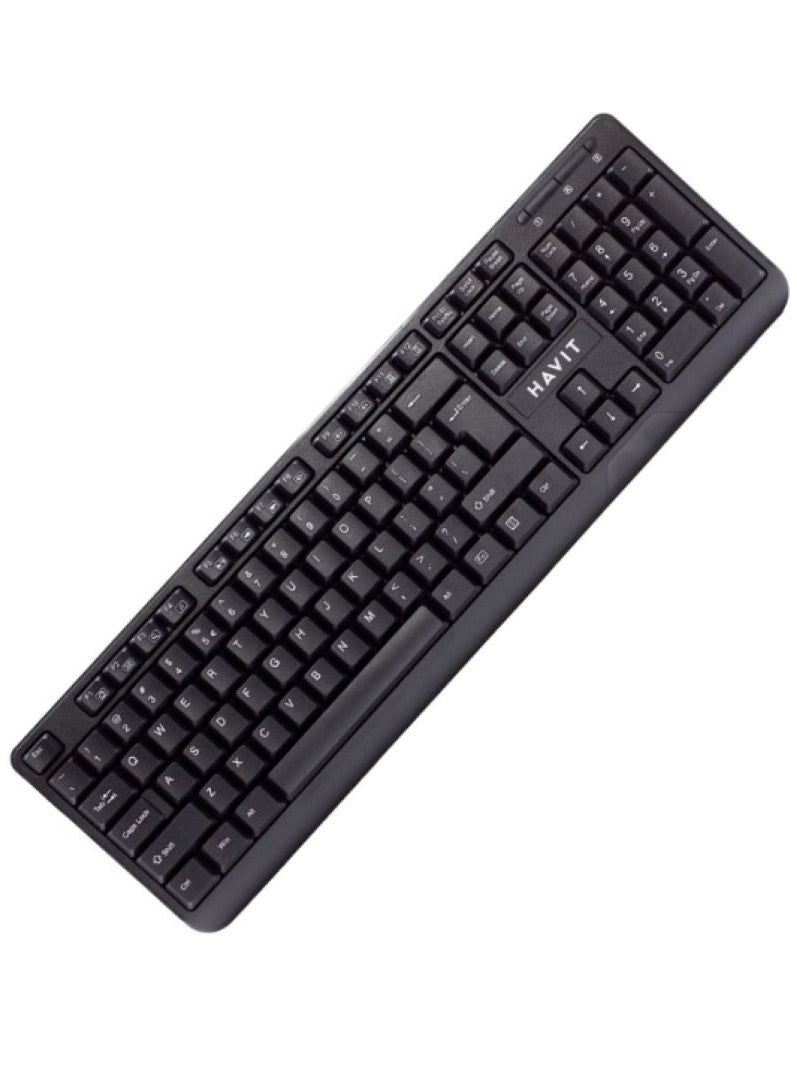havit Wired USB Keyboard with Full-Size 104 Keys, Quiet Low-Profile Typing, Numeric Keypad, 12 Multimedia Hotkeys, Waterproof Spill-Resistant Design, Durable 10 Million Keystroke Lifespan, Plug-and-Play for Windows/Linux Desktop, Laptop - Ideal for Office, Home, School, and Daily Use - Image 5