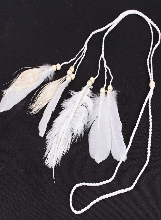 WLBON Feather Boho Hippie Indian Hair Bands Tassel Boho Women Crown Headdress Cosplay Costume Headwear Headpiece Cute Hair Accessories - Image 5