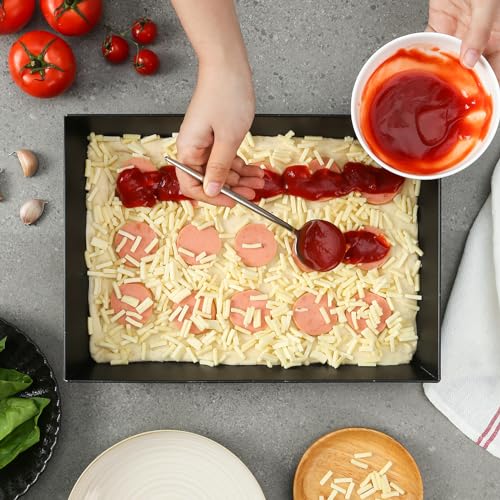 Jisculo Detroit Style Pizza Pan 10x14x2.5 (Non-Stick, BPA & PFOA Free) Heat-Resistant Up to 800°F, Pre-Seasoned Authentic Hard Anodized Detroit Deep Dish Pizza Pan, Five-Year Free Replacement - Image 5