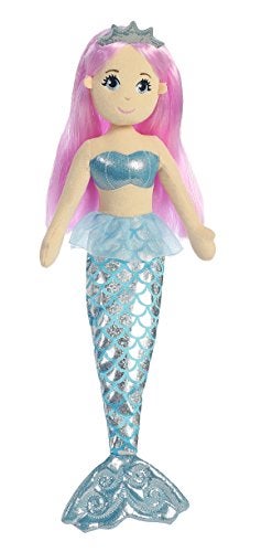 Aurora Enchanting Sea Sparkles Crystal Stuffed Doll Imaginative Play with Magical Companions Perfect for Kids Birthdays and Celebrations Blue 18 Inches - Image 1