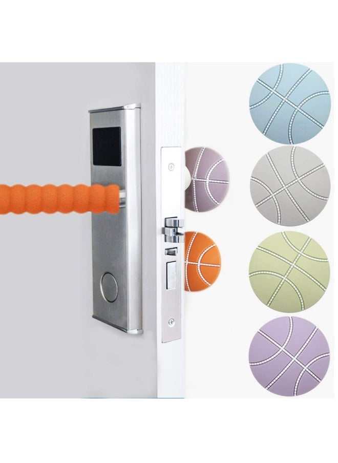 Generic Wall Protector Door Mat+Soft Sponge Door Knob, Anti-Collision Door Handle, Door Stopper Rubber Door Stopper Bumpers with Self Adhesive 3M Sticker for Door, Refrigerator, Cabinets (Random Color)  - Image 1