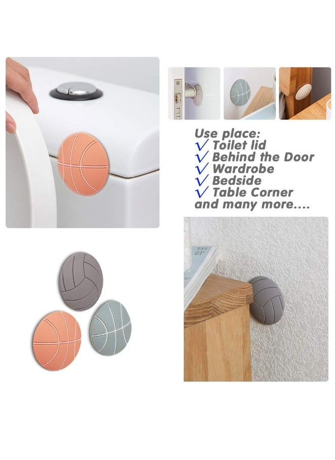 Generic Wall Protector Door Mat+Soft Sponge Door Knob, Anti-Collision Door Handle, Door Stopper Rubber Door Stopper Bumpers with Self Adhesive 3M Sticker for Door, Refrigerator, Cabinets (Random Color)  - Image 3