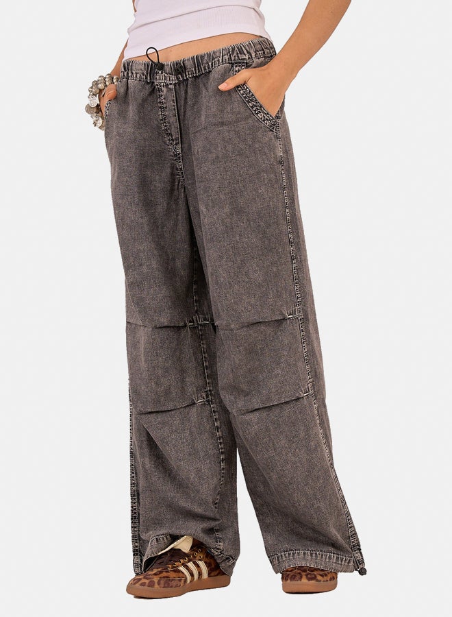 Clue Relaxed Fit Drawstring Denim Pants  - Image 1