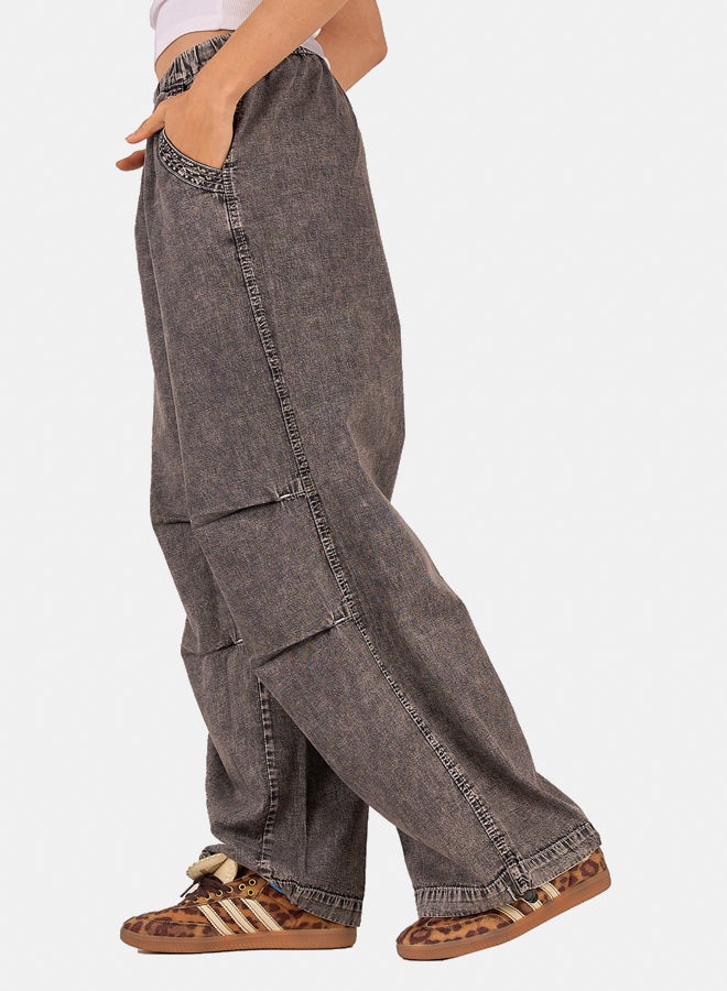 Clue Relaxed Fit Drawstring Denim Pants  - Image 2