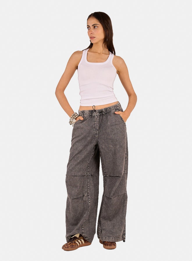 Clue Relaxed Fit Drawstring Denim Pants  - Image 4