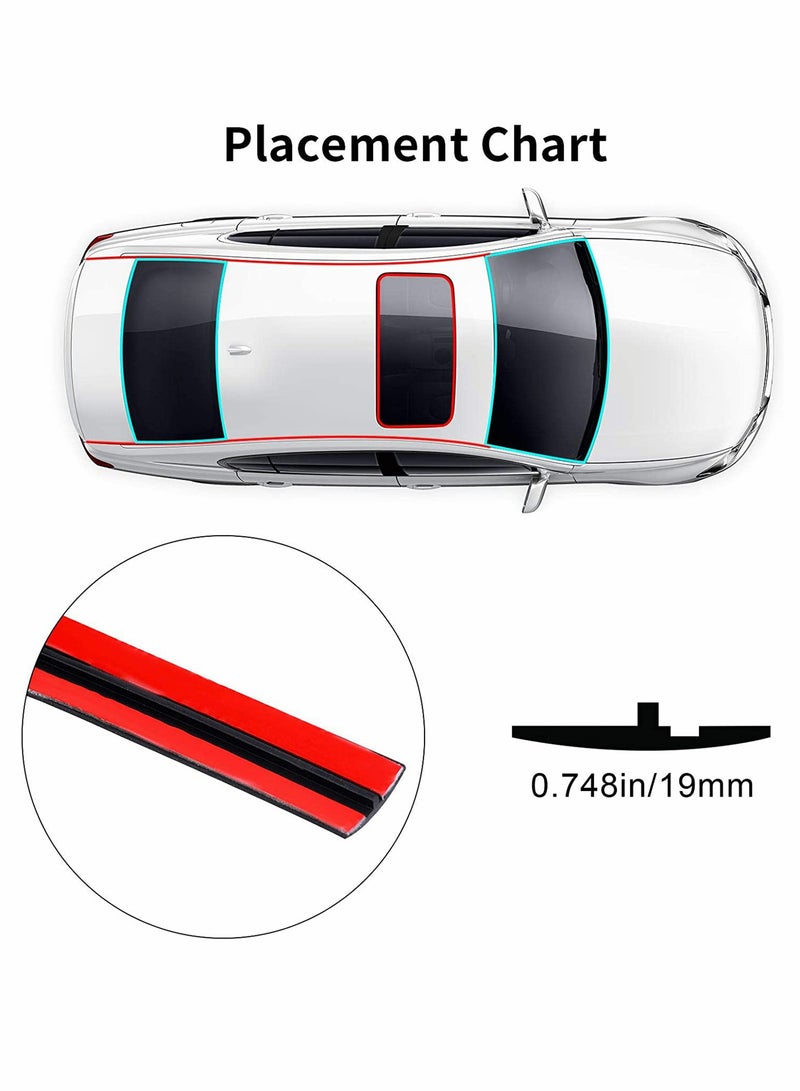 SYOSI Car Sealing Strip of Windshield Weather Rubber Sealing Car Front Windshield Strip T Shape Sealing Strip Automotive Door Sealing Strip for Car Truck Door Window Decor  (19 Feet) - Image 3
