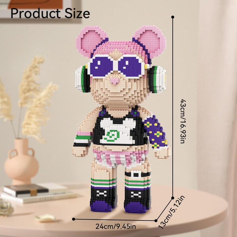 DAHONPA مجموعة كتل البناء الصغيرة DAHONPA Rock Girl Bear 7220 قطعة هدية للبالغين والأطفال - Image 5