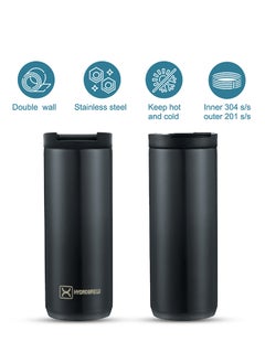 HYDROBREW Double Wall Insulated Tumbler Water Bottle, Black, 500 ML  - Image 4