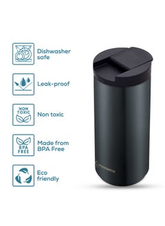 HYDROBREW Double Wall Insulated Tumbler Water Bottle, Black, 500 ML  - Image 3