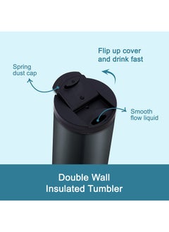 HYDROBREW Double Wall Insulated Tumbler Water Bottle, Black, 500 ML  - Image 5