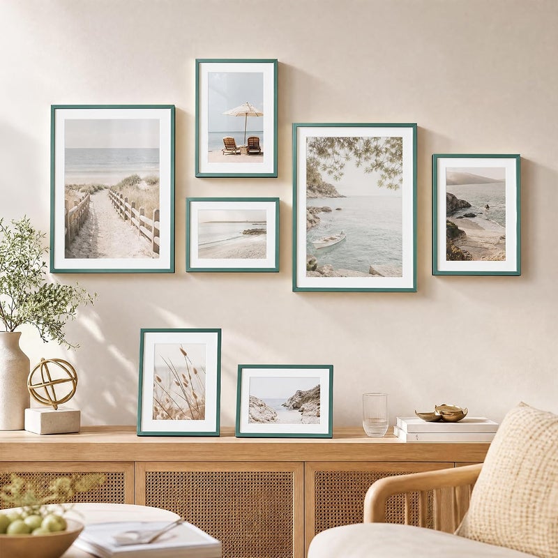 Fun Memories إطار صور ألومنيوم مقاس 8x8 بوصة من ذكريات ممتعة - إطارات صور - حشوة 4x4 - عرض على الحائط أو الطاولة - يتضمن ملحقات تعليق وخطاف حائط - أخضر - مجموعة من 1 - Image 2