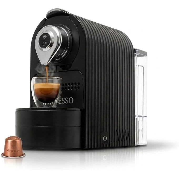 Mixpresso Espresso Machine, Compatible with Nespresso OriginalLine Capsules | 1400W single serve coffee maker with one-touch operation, 19-bar Italian pump and 27oz water tank, black - Image 1