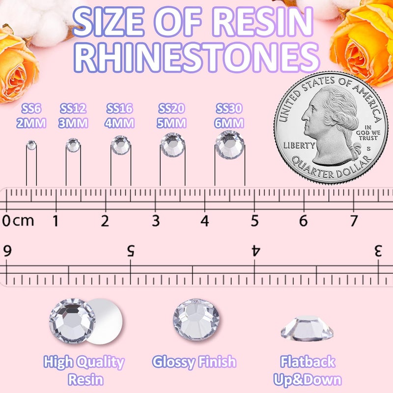 TINKRSTUFF 6000Pcs 3mm Resin Rhinestones with 1Pcs 10ml B7000 Jewelry Glue for Crafting, Clear Large Amount Flatback Gems, Bedazzling Crystal Bulk for DIY Crafts Clothing Tumblers Shoes Nail Art Fabric - Image 3