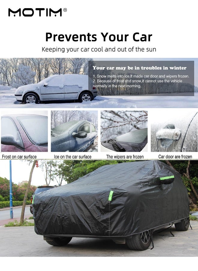 Motim Car Cover Waterproof All Weather for ​SUV, Windproof Rain Rain Sun UV Protection Full Cover, Aluminium Film Material for Indoor Outdoor (520*200*185CM) YXL - Image 2