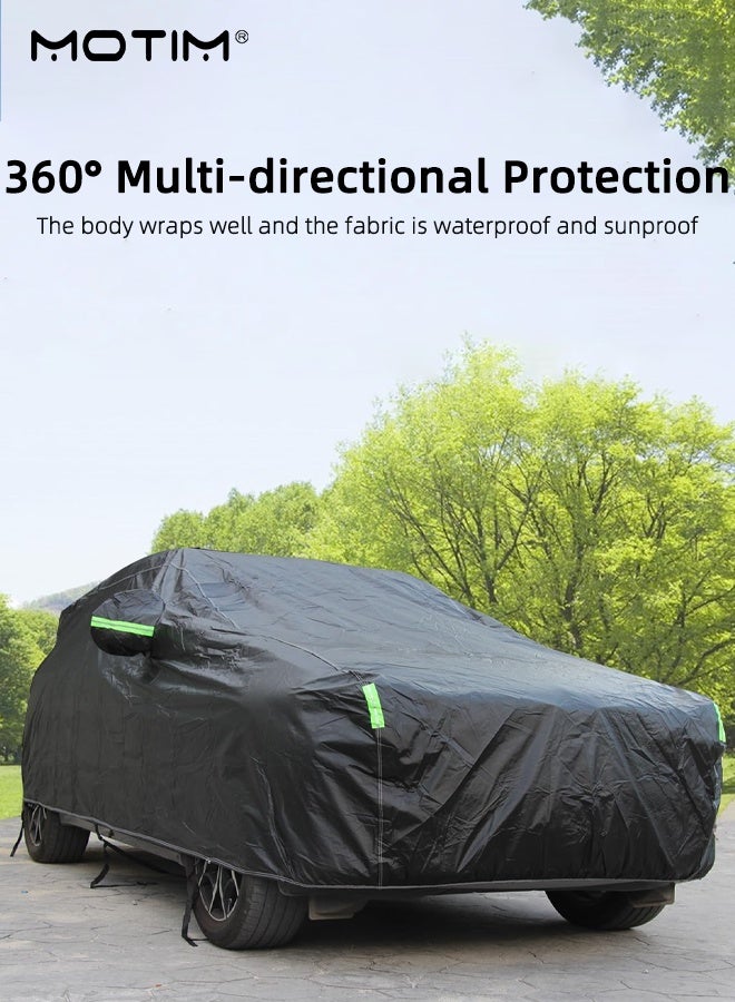 Motim Car Cover Waterproof All Weather for ​SUV, Windproof Rain Rain Sun UV Protection Full Cover, Aluminium Film Material for Indoor Outdoor (520*200*185CM) YXL - Image 5