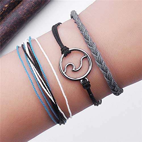 Softones VSCO String Wave Bracelets for Women Handmade Colorful Waterproof Adjustable Braided Beach Bracelet Set for Women - Image 4