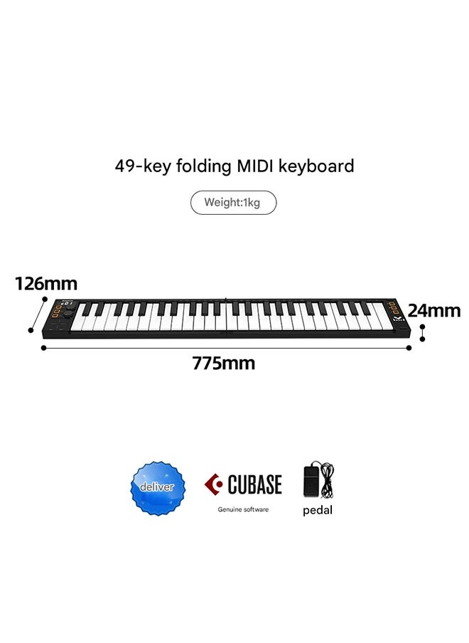 MiDiPLUS MIDIPLUS Vboard 49 Bluetooth folding controller portable professional electronic music arranger MIDI keyboard  - Image 1