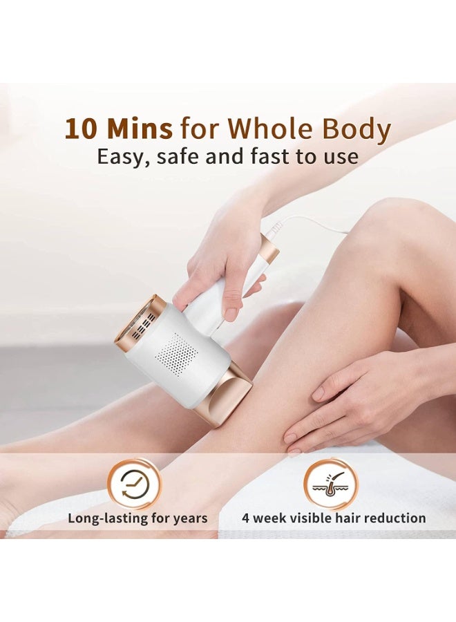 جهاز إزالة الشعر بالليزر IPL للرجال والنساء، تبريد ثلجي بالياقوت الأزرق بدون ألم، 999900 ومضة، 9 مستويات، نتائج دائمة للوجه والجسم والساقين — أزرق - Image 3