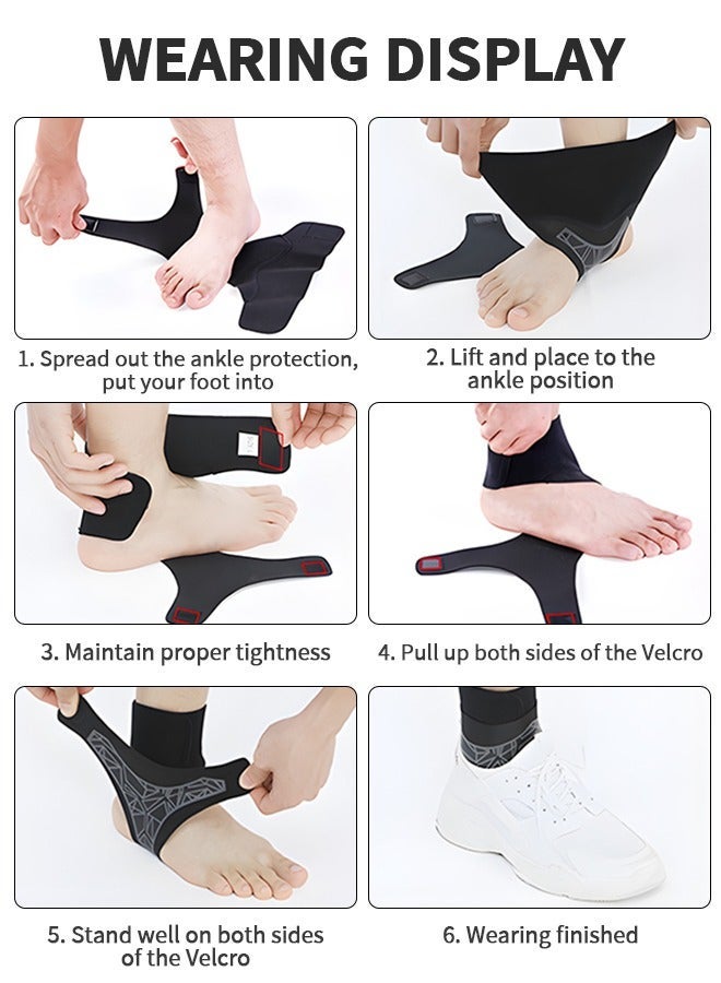 1 Pair Ankle Brace Support Sleeves, Adjustable Elastic Sports Ankle Brace Sleeves, Ankle Fixation Bandage for Relieve Pain Exercise Arthritis Metatarsal Fasciitis Arch Support Basketball - Image 5