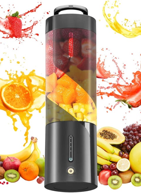 Portable Juicer Blender & Mixer Bottle, Mini Blender, Waterproof, 450ML Capacity, Frosted Case, Hidden Handheld, for Smoothies, Milkshakes, Fruit, Ice, Handheld Travel, Family