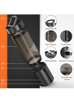 Necomi Portable Juicer Blender & Mixer Bottle, Mini Blender, Waterproof, 450ML Capacity, Frosted Case, Hidden Handheld, for Smoothies, Milkshakes, Fruit, Ice, Handheld Travel, Family  - Image 2