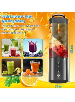 Necomi Portable Juicer Blender & Mixer Bottle, Mini Blender, Waterproof, 450ML Capacity, Frosted Case, Hidden Handheld, for Smoothies, Milkshakes, Fruit, Ice, Handheld Travel, Family  - Image 5