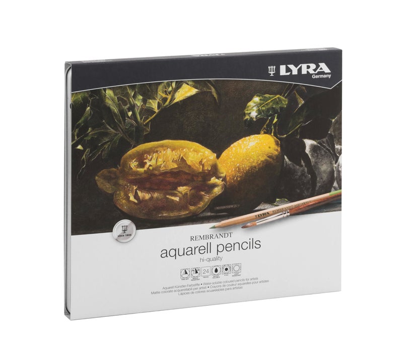 Lyra Rembrandt Aquarell Watercolor Pencils - 24 Vibrant Professional Watercolor Pencils for Artists and Students of All Ages - Water Color Pencils for Painting Drawing and Watercolor Effects - Image 1
