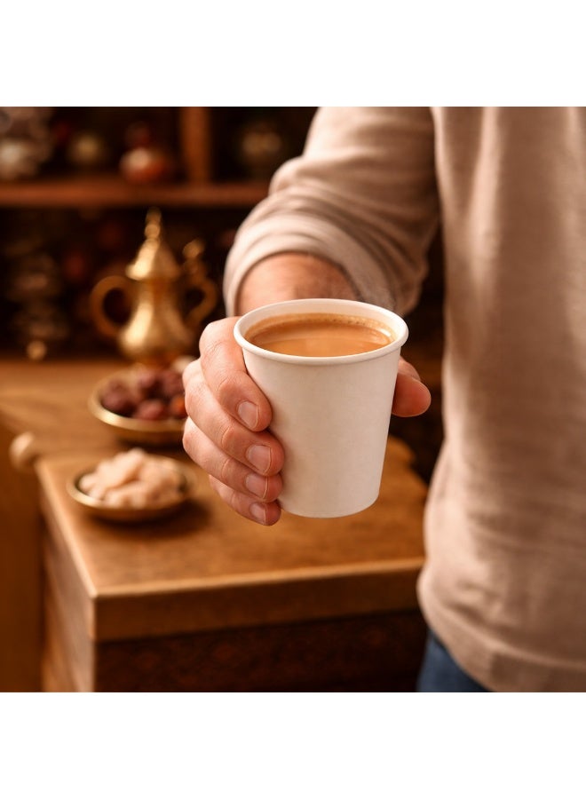 IDEAL PACK Plain White Paper Cups 4oz – Pack of 100 Disposable Mini Cups | Food-Grade, Leak-Resistant Small Cups for Tea, Coffee, Water, Medicine & Sampling Use - Image 5