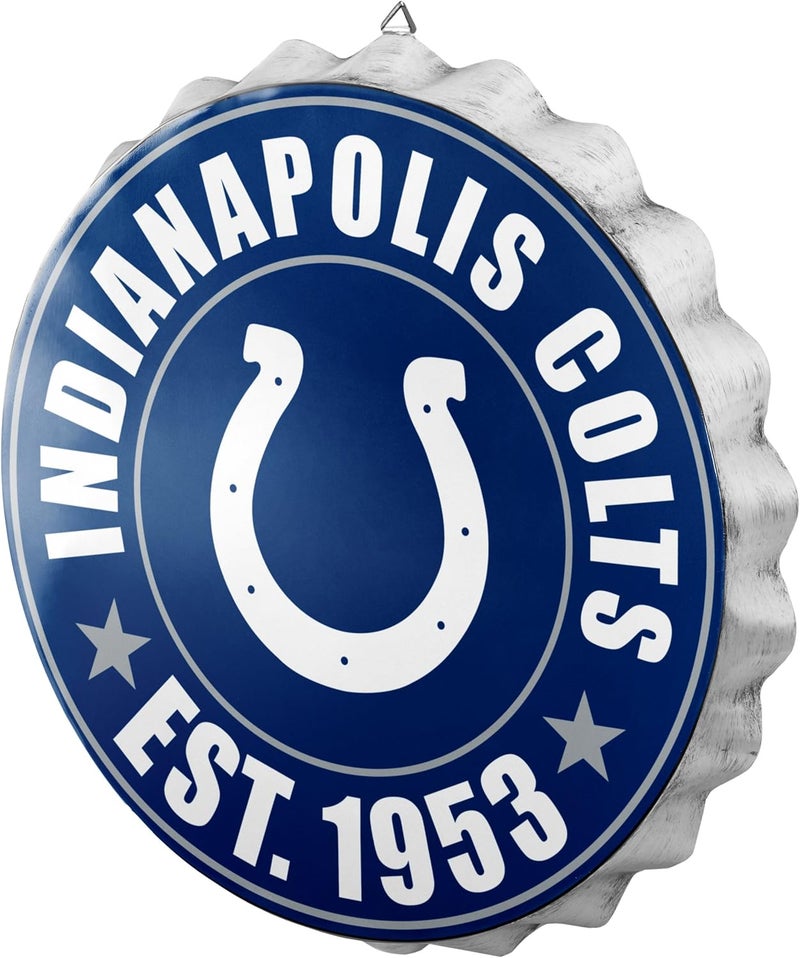 FOCO NFL Team Logo Metal Hanging Wall Bottle Cap Sign - Image 1