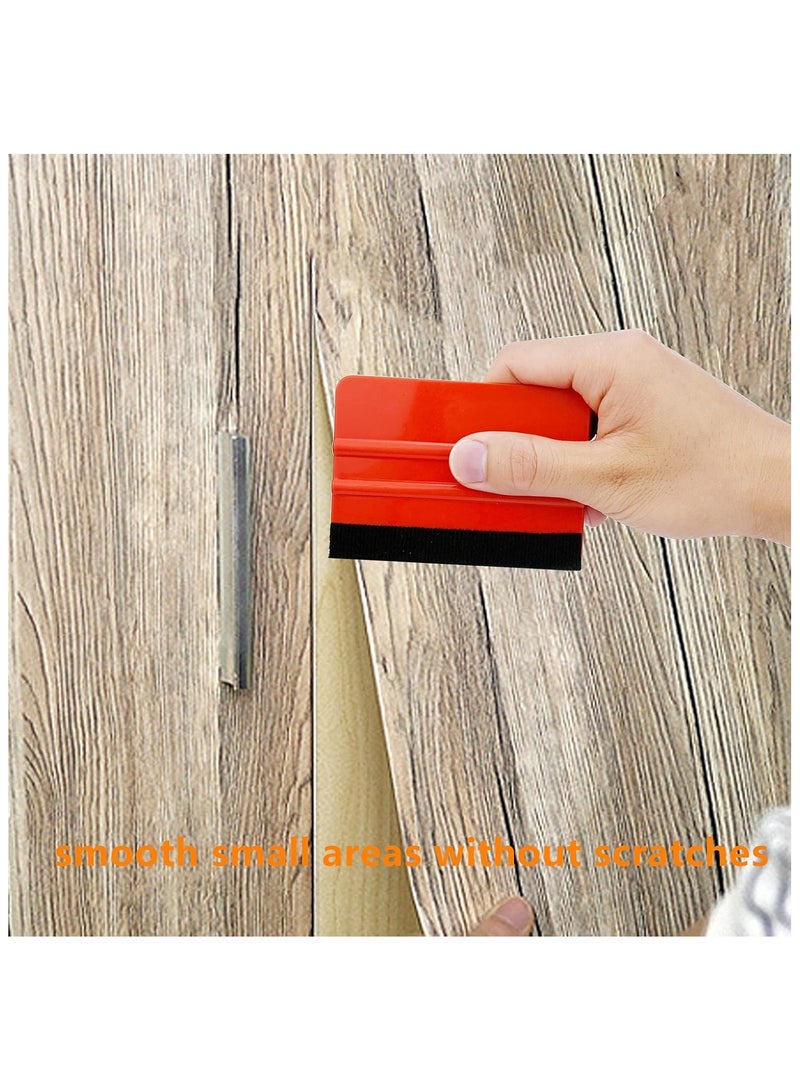 SYOSI Wallpaper Smoothing Tool Kits Multi-Function Smoothing Tool Set for Peel and Stick Adhesive Contact Paper Vinyl Window Tint Film Car Wrap with Seam Roller Scraper Felt Squeegee Trimming Tool - Image 5