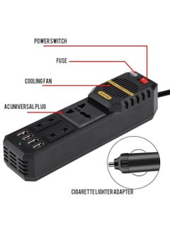 BYGD Car Power Inverter 200W DC 12V to AC 220V Car Power Inverter with 4 USB Ports Multi-Protection Car Charger Adapter  - Image 3