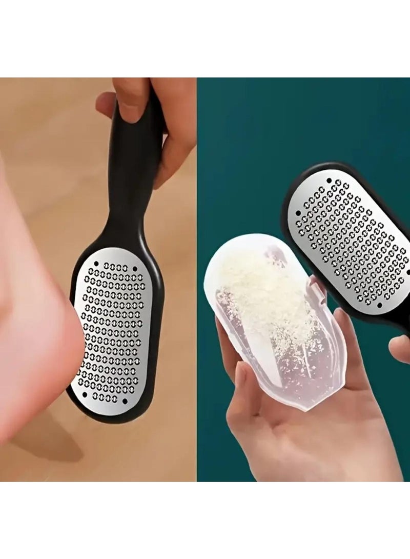 BOLREUS Professional Stainless Steel Foot Remover Tool – Heavy-Duty Plastic & Steel Blade with Splash Guard, Ergonomic Handle & Shedding Collector – Painless Exfoliating Device for Home Pedicure, Spa & Manicure Care - Image 2