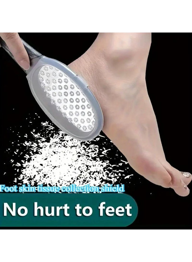 BOLREUS Professional Stainless Steel Foot Remover Tool – Heavy-Duty Plastic & Steel Blade with Splash Guard, Ergonomic Handle & Shedding Collector – Painless Exfoliating Device for Home Pedicure, Spa & Manicure Care - Image 3