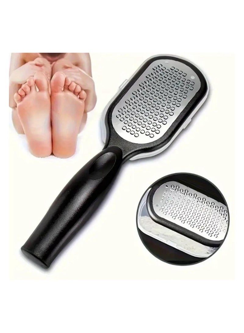 BOLREUS Professional Stainless Steel Foot Remover Tool – Heavy-Duty Plastic & Steel Blade with Splash Guard, Ergonomic Handle & Shedding Collector – Painless Exfoliating Device for Home Pedicure, Spa & Manicure Care - Image 1
